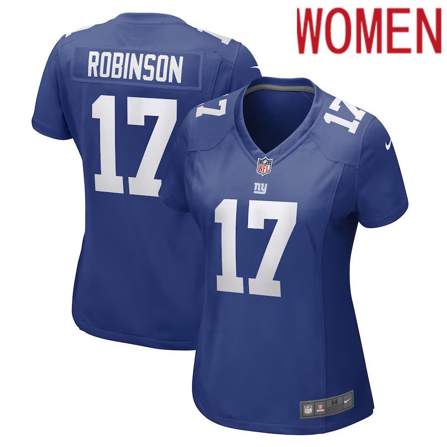 Women New York Giants 17 Wan Dale Robinson Nike Royal Game Player NFL Jersey